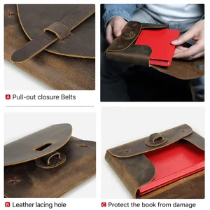 Kontaktfamilie 100% Nubuck Personalisierte Retro Leder Buchkoffer Ladung Heiliges Buchbeutel Bibel Speiche Studie Studienbeutel Schutz 12 Hauptverkaufs -Leder -Bibelabdeckung - №12