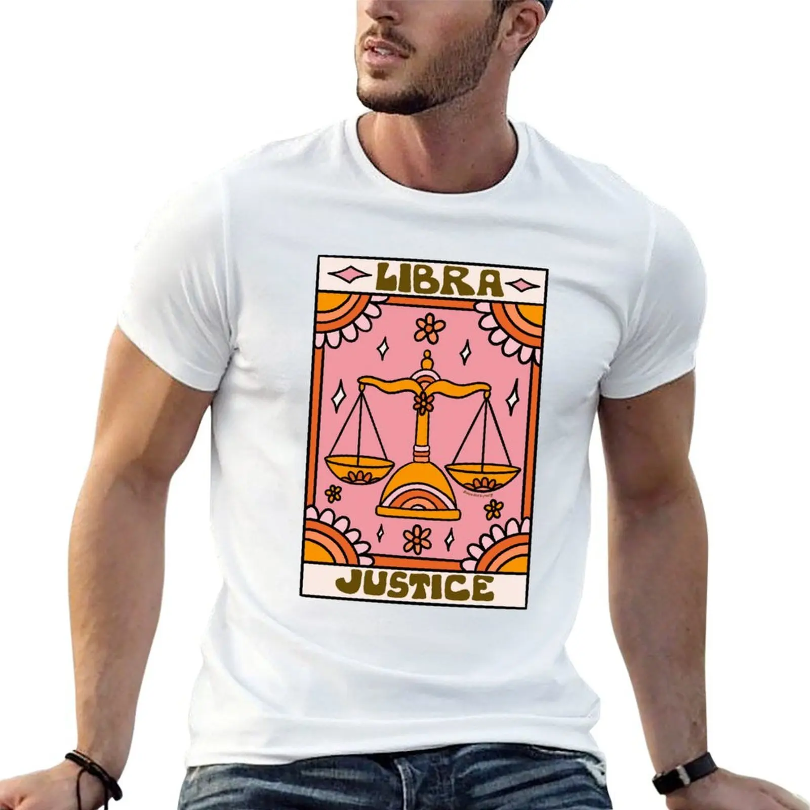 

Libra Tarot Card T-Shirt man t shirts for men casual cotton t shirts man 100% T-Shirt