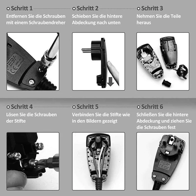 Adaptador de enchufe estándar europeo de Alemania, enchufes de CA macho de 16A, conector de toma de corriente, enchufe de pie redondo oculto ultrafino