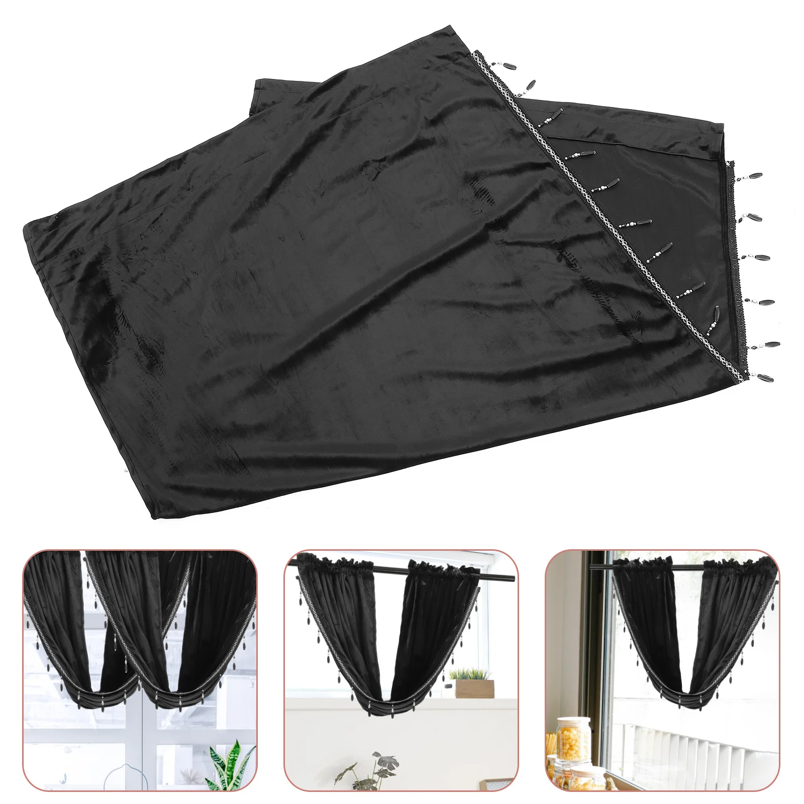 

Alipis Valance Curtain Darkening Thermal Insulated Short Tier Window Decor for Kitchen Bathroom Rustic Home Flannel Chic