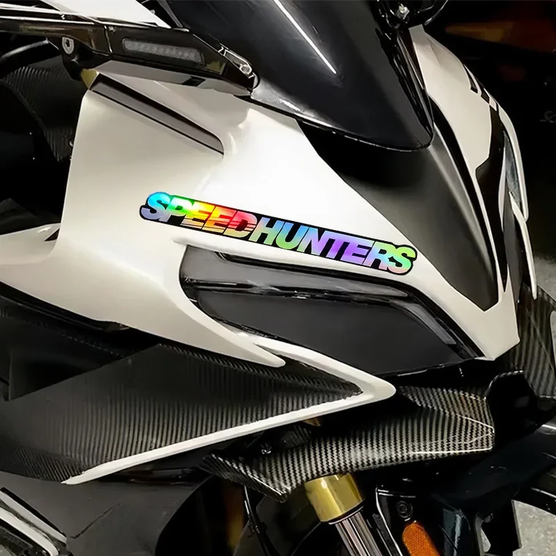 2 pegatinas de vinilo impermeables estilo JDM para motocicleta, diseño Speed Hunter en japonés e inglés, para decoración de motos