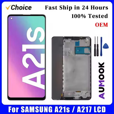 OEM PLS LCD For Samsung a21s LCD Display Screen Replacement For Samsung A217 With Frame Display Touch Screen Digitizer Assembly