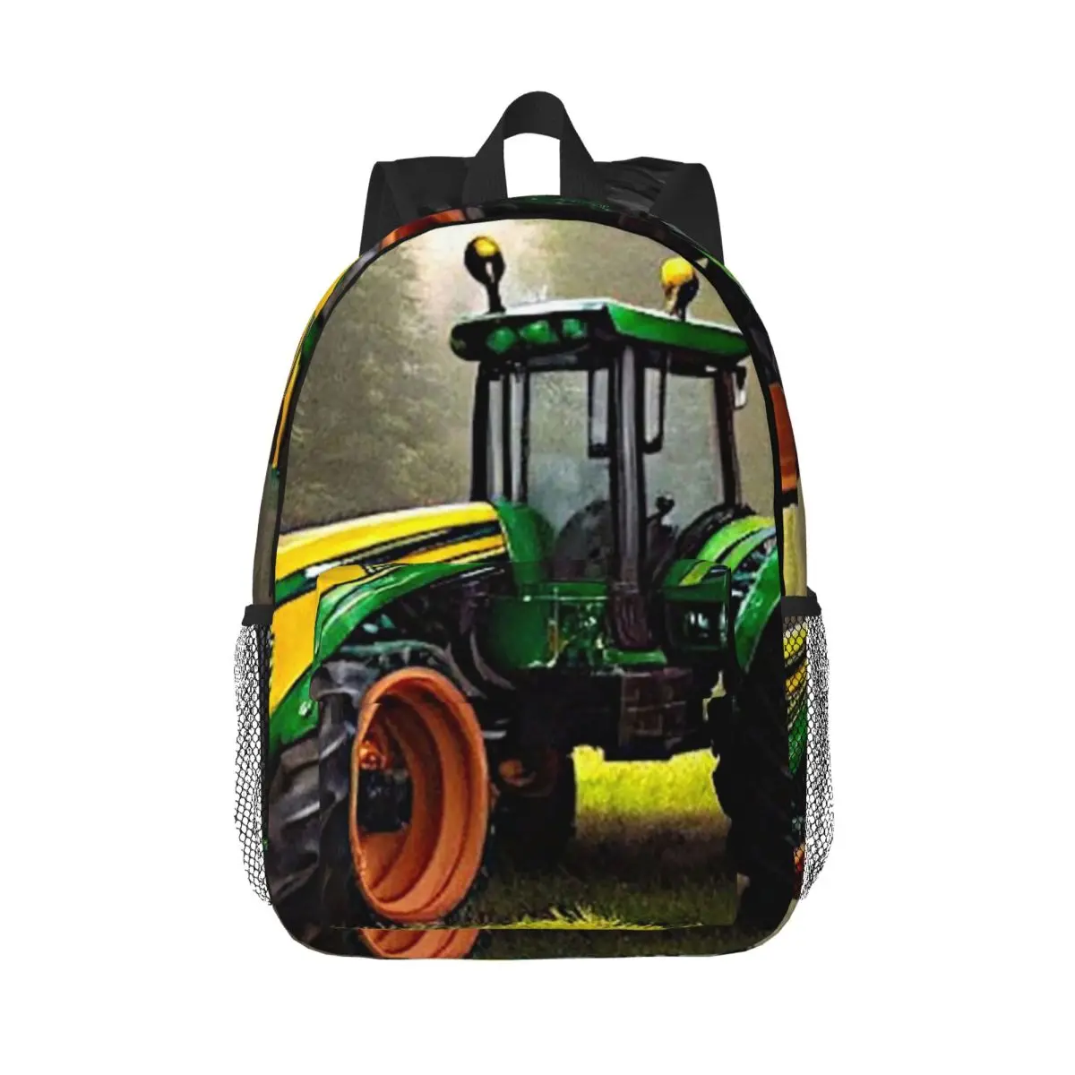 Green Tractor On A Forest Trail Backpack Daypack Large Capacity Boys Girls BookBag Shoulder Bags for Men Women School Bag