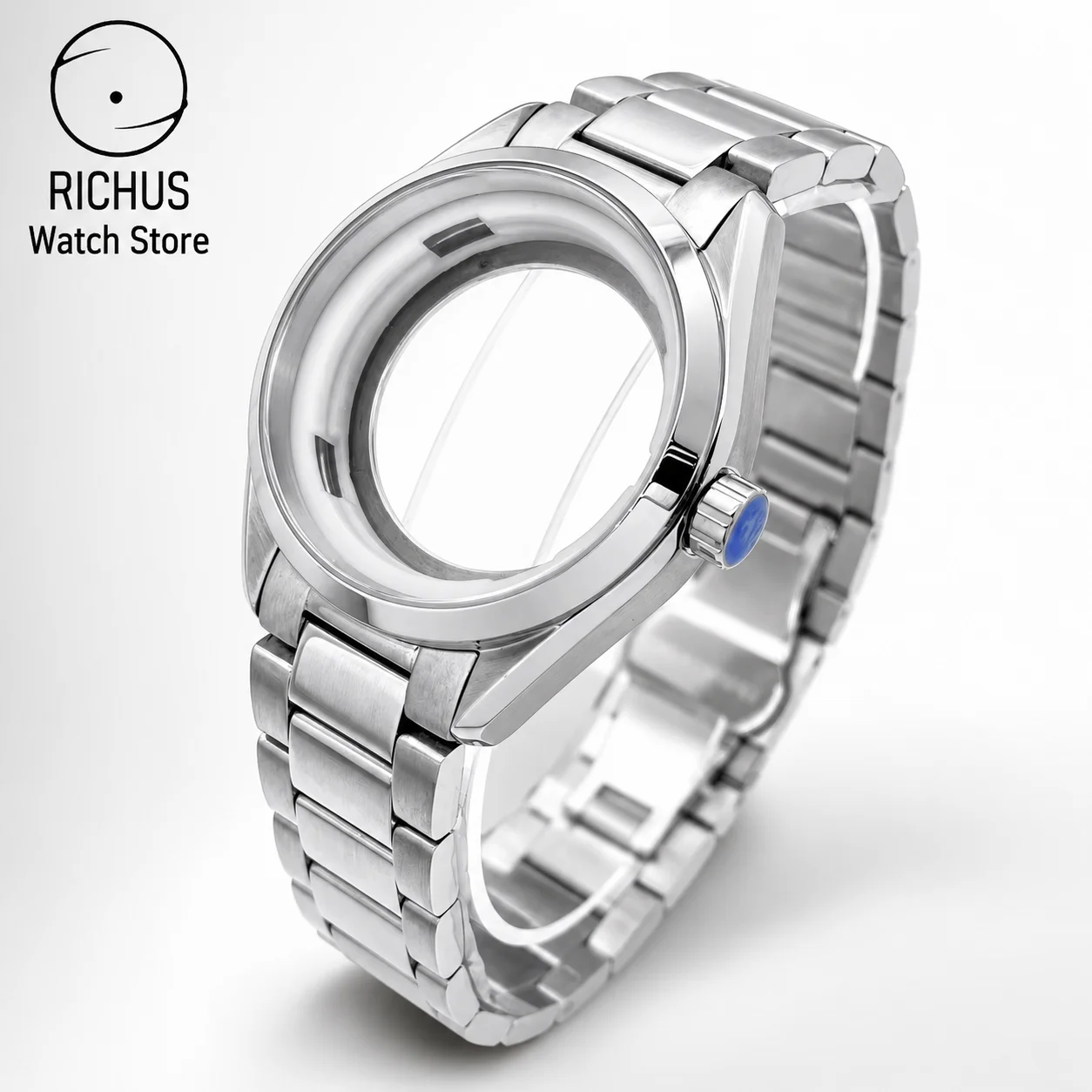 

41mm Silver Watch Case Sapphire Glass Polished Brushed Fit NH35 NH36 ETA2836 Miyota 8205 8215 Movement Watch Accessories