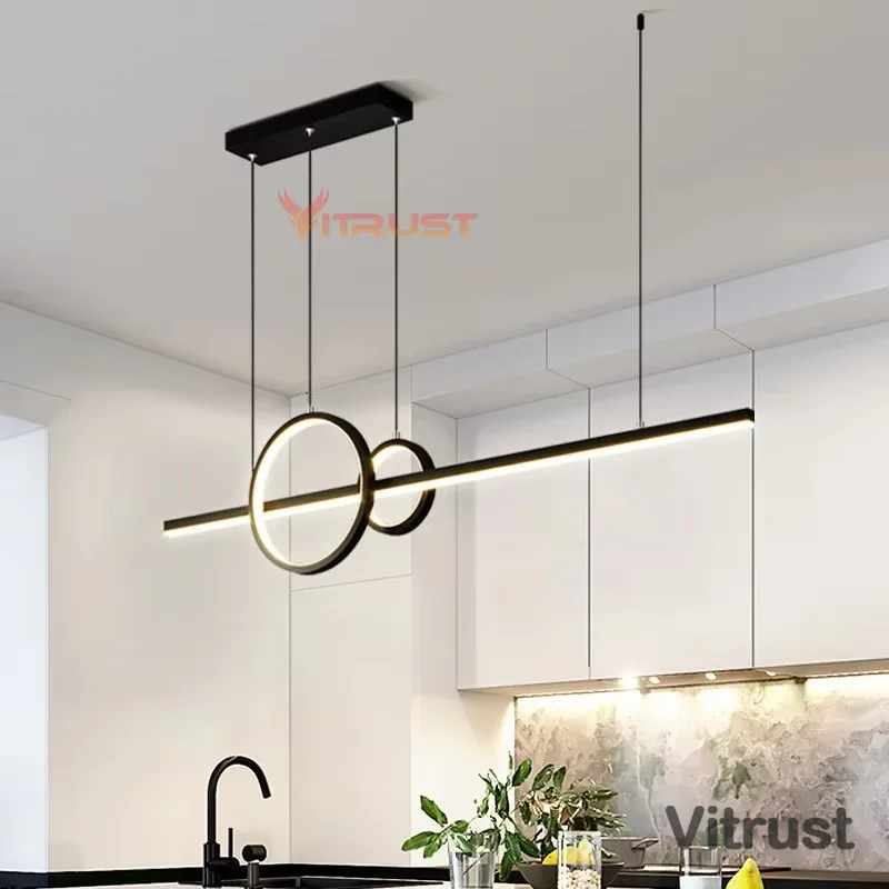 Nordic LED Chandelier Lamp Table Dining Room Bar Restaurant Black Gold Lamp Bedroom Hanging Pendant Chandeliers Home Lighting