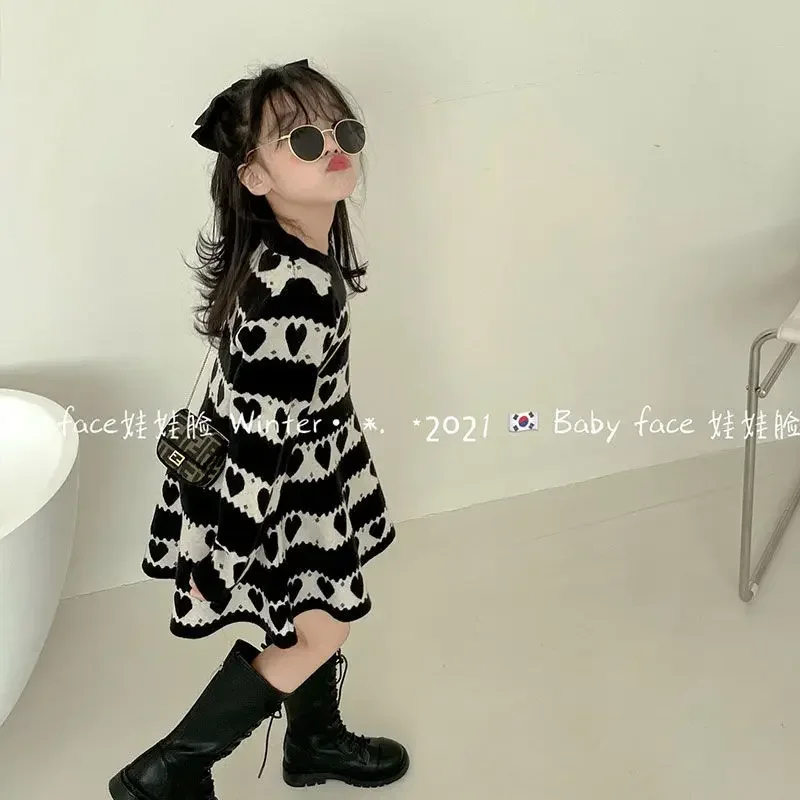 

Dress Knee Length O-neck Collar Full Sleeve Pullover Print Simple Fashion Modern Casual Soft Comfortable Spring Kids Girls