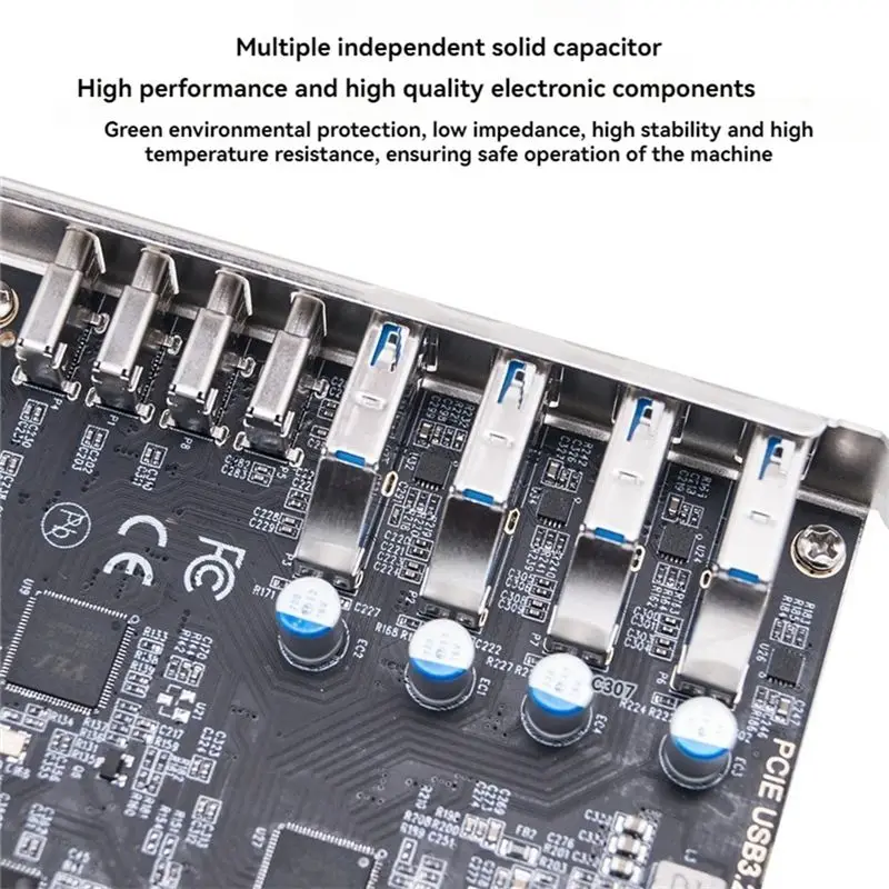 AY14 -PCIE USB3.2 GEN2 10Gbps Expansion Card PCI Express X4 To 4 Port TYPE A + 4 Port TYPE C Adapter USB HUB For Desktop PC