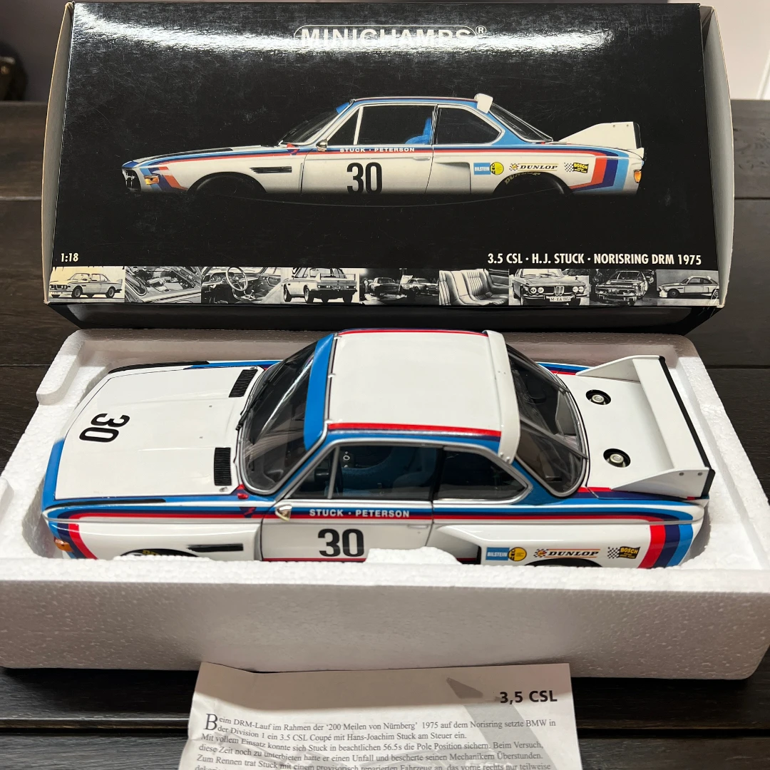 Minichamps 1:18 3.5 CSL DRM #30 Simulation Limited Edition All Open Alloy Metal Static Car Model Toy Gift