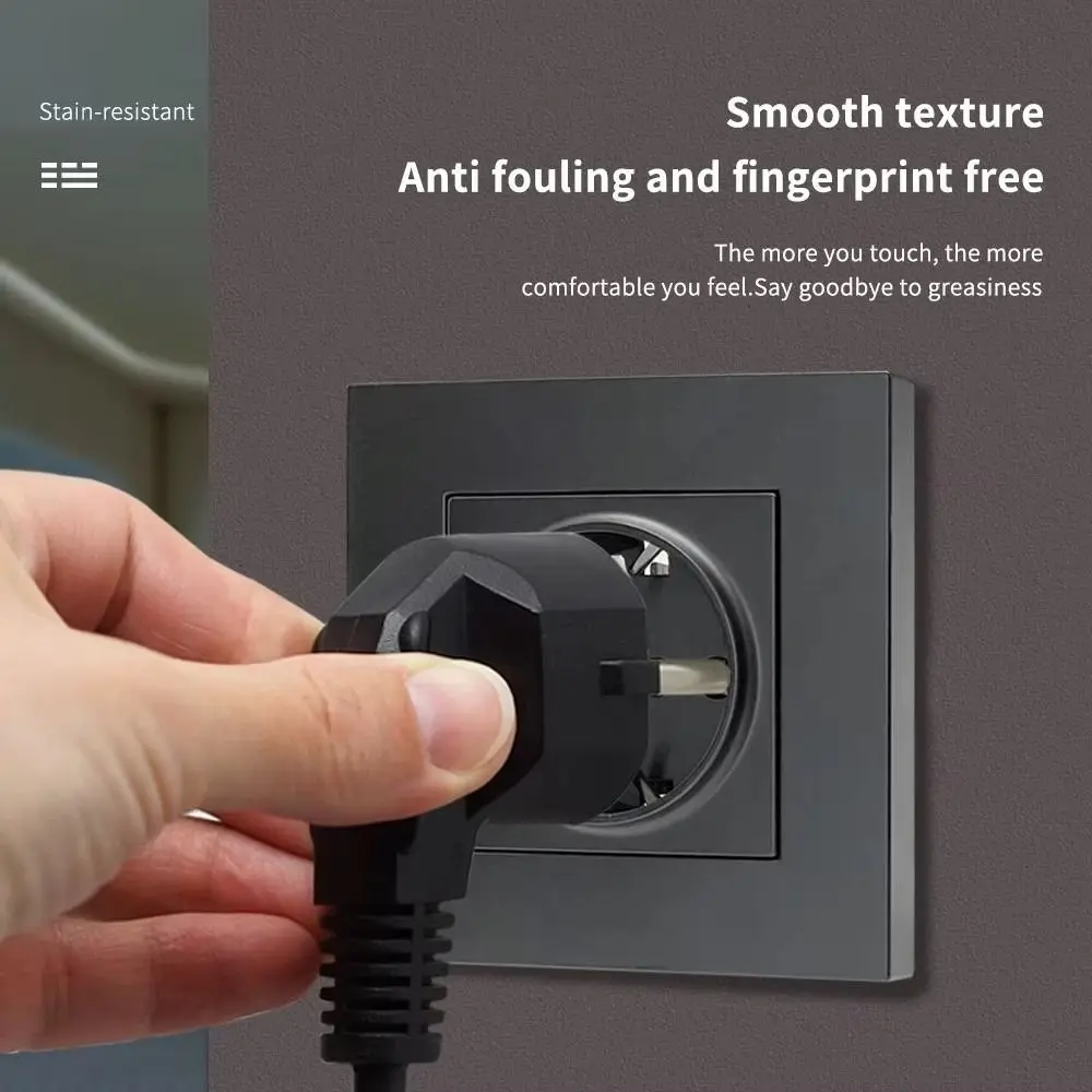 Modern EU Standard Wall Power Plastic Frame Single Wall Electric Sockets Electrical Wall Plug Household