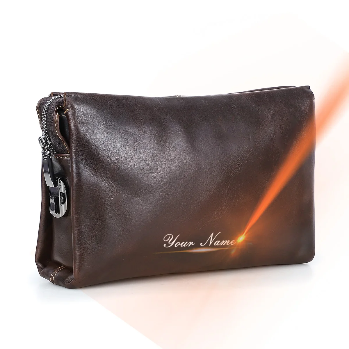 CONTACT'S Genuine Leather Clutch Bags for Men Customize Clutch Wallet Password Lock Design Male Handbag Bags Name Engraving Gift
