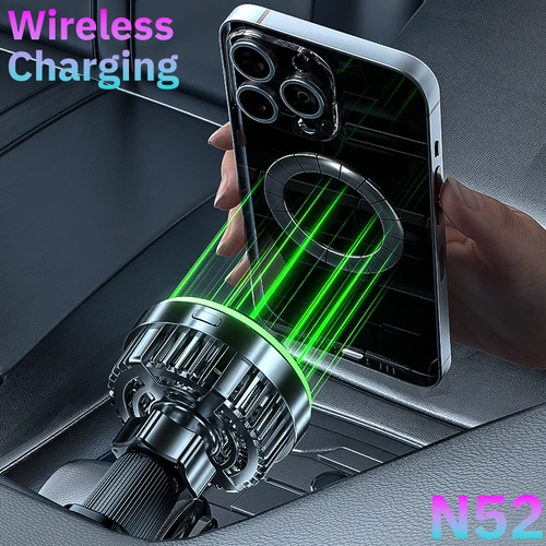 Imagen 2 del producto Soporte magnético refrigerado Semiconductor para teléfono, cargador inalámbrico Qi, cargador Magsafe para coche para iPhone, Samsung, Xiaomi, Pixel Cargador de refrigerador MagSafe Soporte universal para teléfono