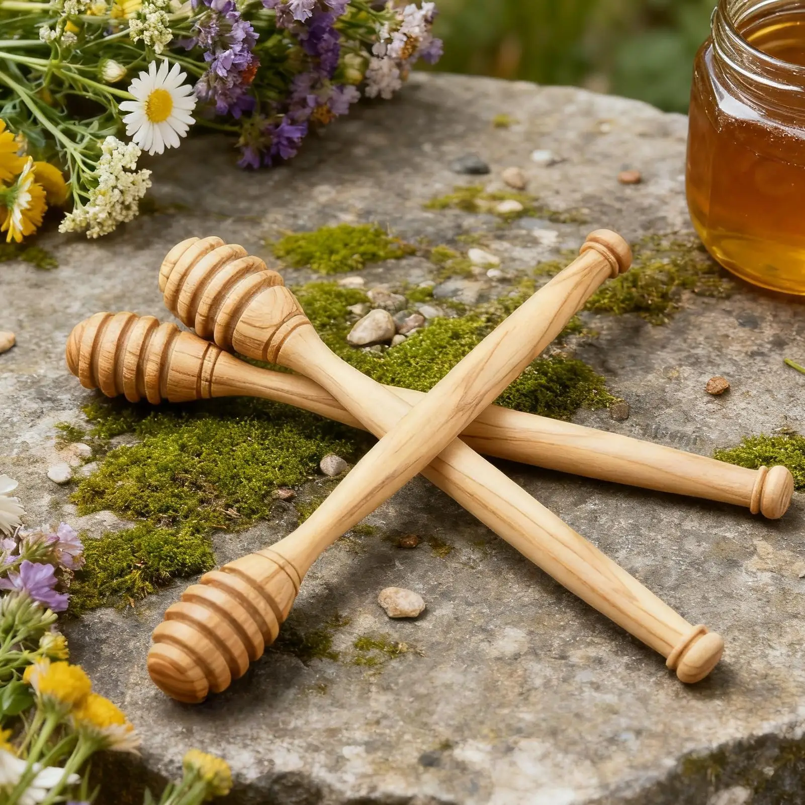 Honey Dipper-varita de miel Natural de madera, utensilios de cocina para sándwich, almuerzo, vacaciones, invierno, dulces, tortitas, casa de Halloween, comida de otoño