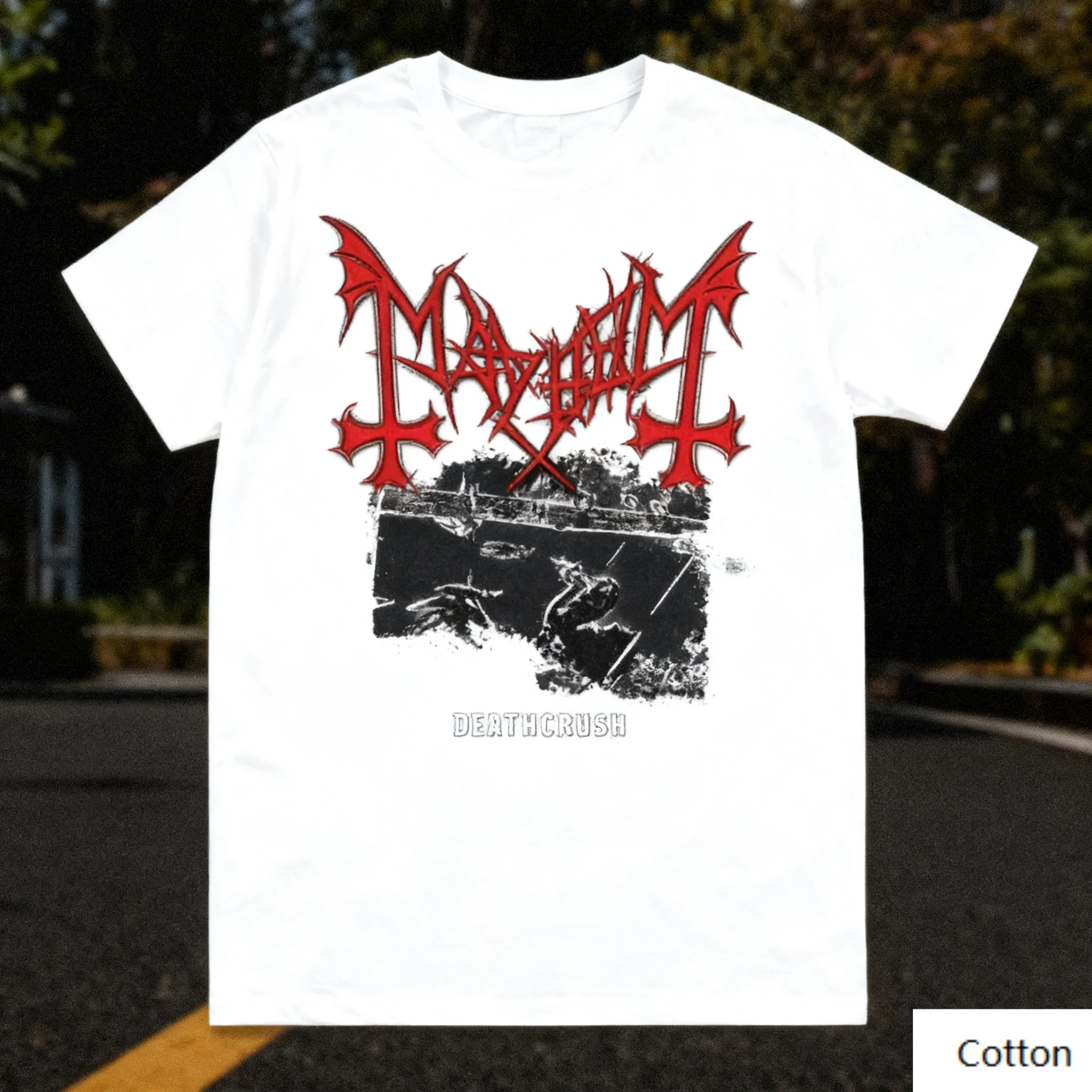 تي شيرت معدني داكن - قوطي - تي شيرت برقبة دائرية يظهر تصميمًا مميزًا على الطراز القوطي الداكن ملابس الشارع من القطن الخالص #3