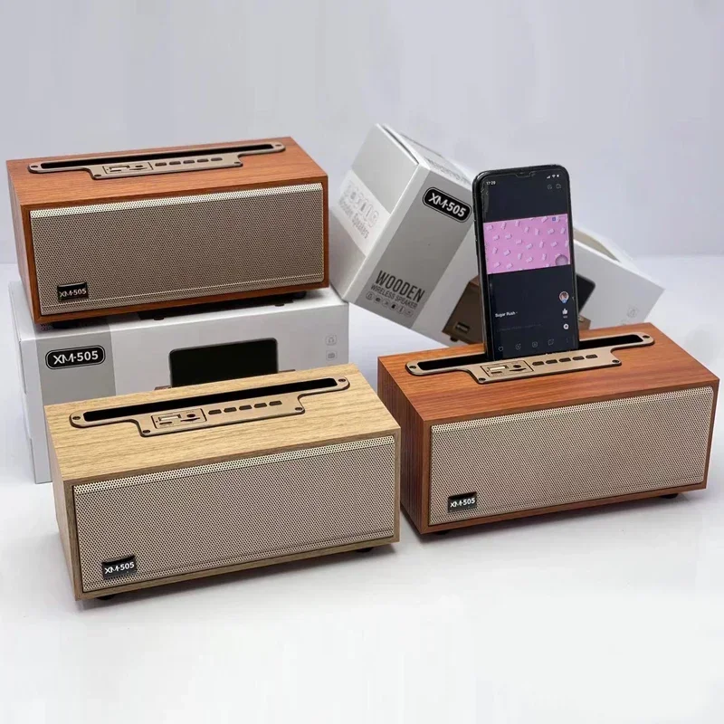 Ktv Subwoofer Bluetooth Speaker Multifunctional Wooden Wireless Remote Sound System Portable Home Theater FM Radio