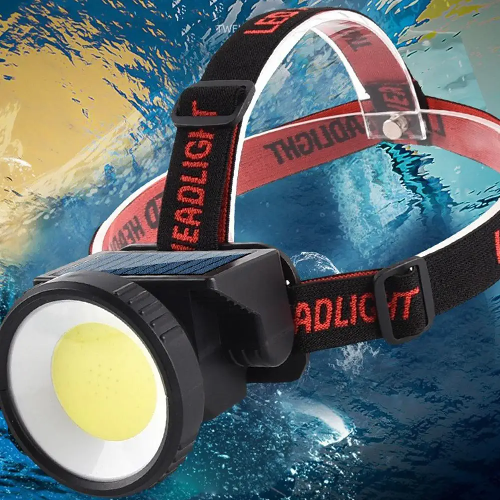 

Solar + Usb Rechargeable Led High Brightness Lamp Camping Long-range Outdoor Fishing Light Flashlight Waterpro N8y1