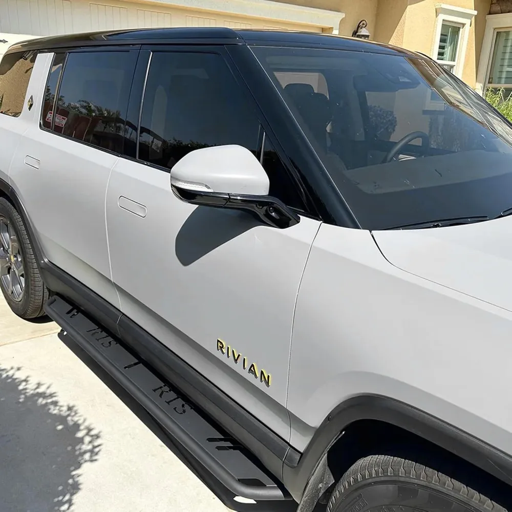 2 Stück Trittbretter für R1S Türseitenschritte, kompatibel mit Rivian R1S 2025 Nerf Bars Pedal für Rivian Außenzubehör (mit