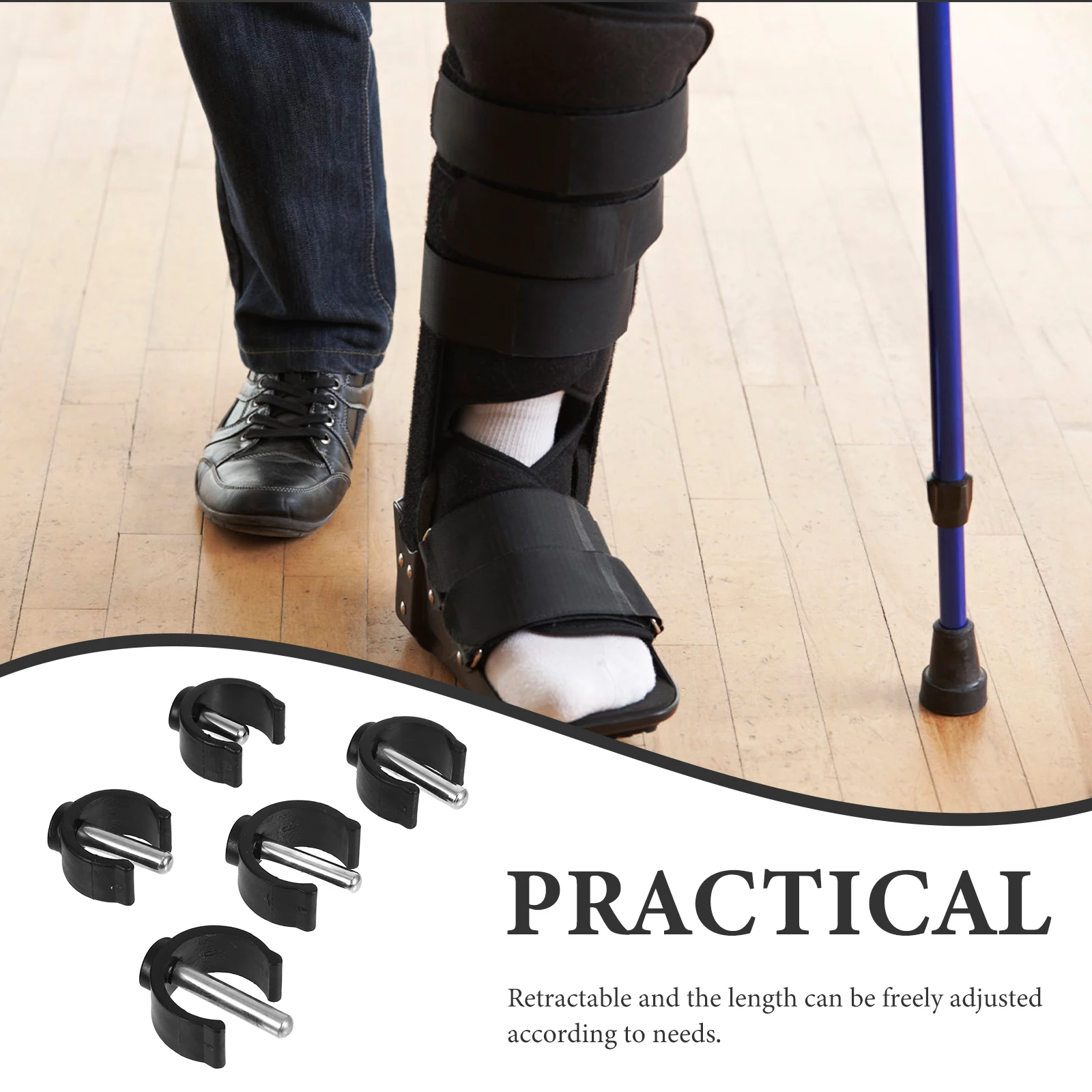 20개 워킹 스틱 C형 클램프 버클 조절 가능한 지팡이 클램프 컵 홀더 워킹 스틱 손잡이 지팡이 고정 버클 5가지 유형