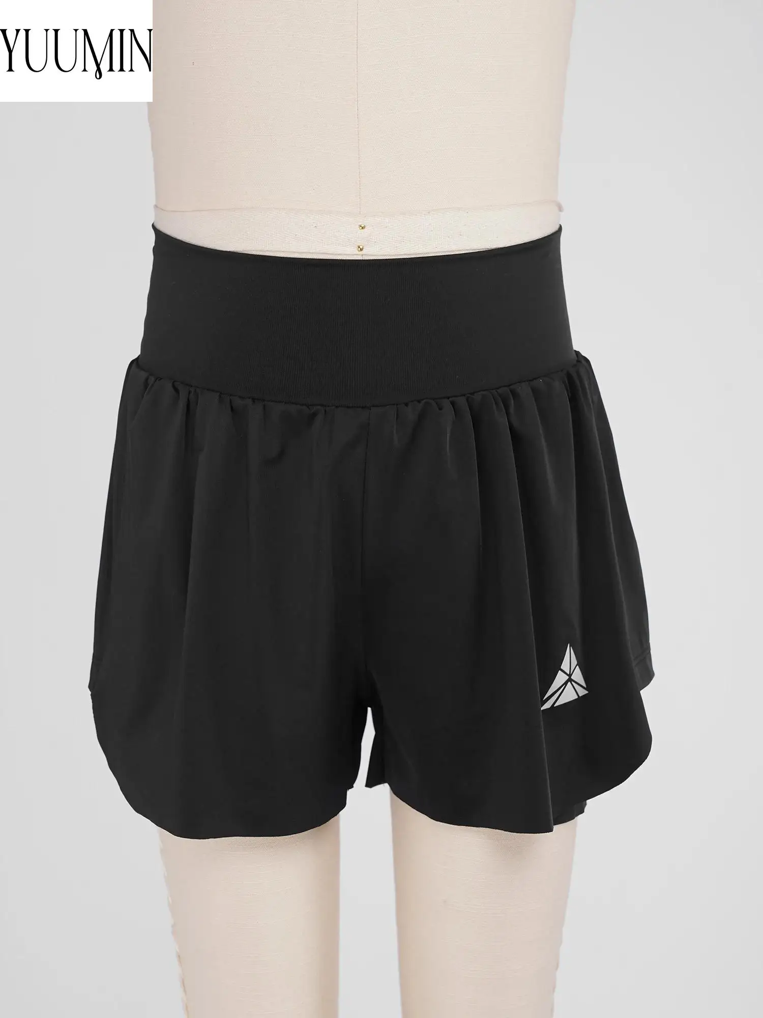 Kids Girls Athletic Shorts High Waist Quick Dry Elastic Waistband Side Slit Built-in Breathable Stretchy Comfort for Badminton
