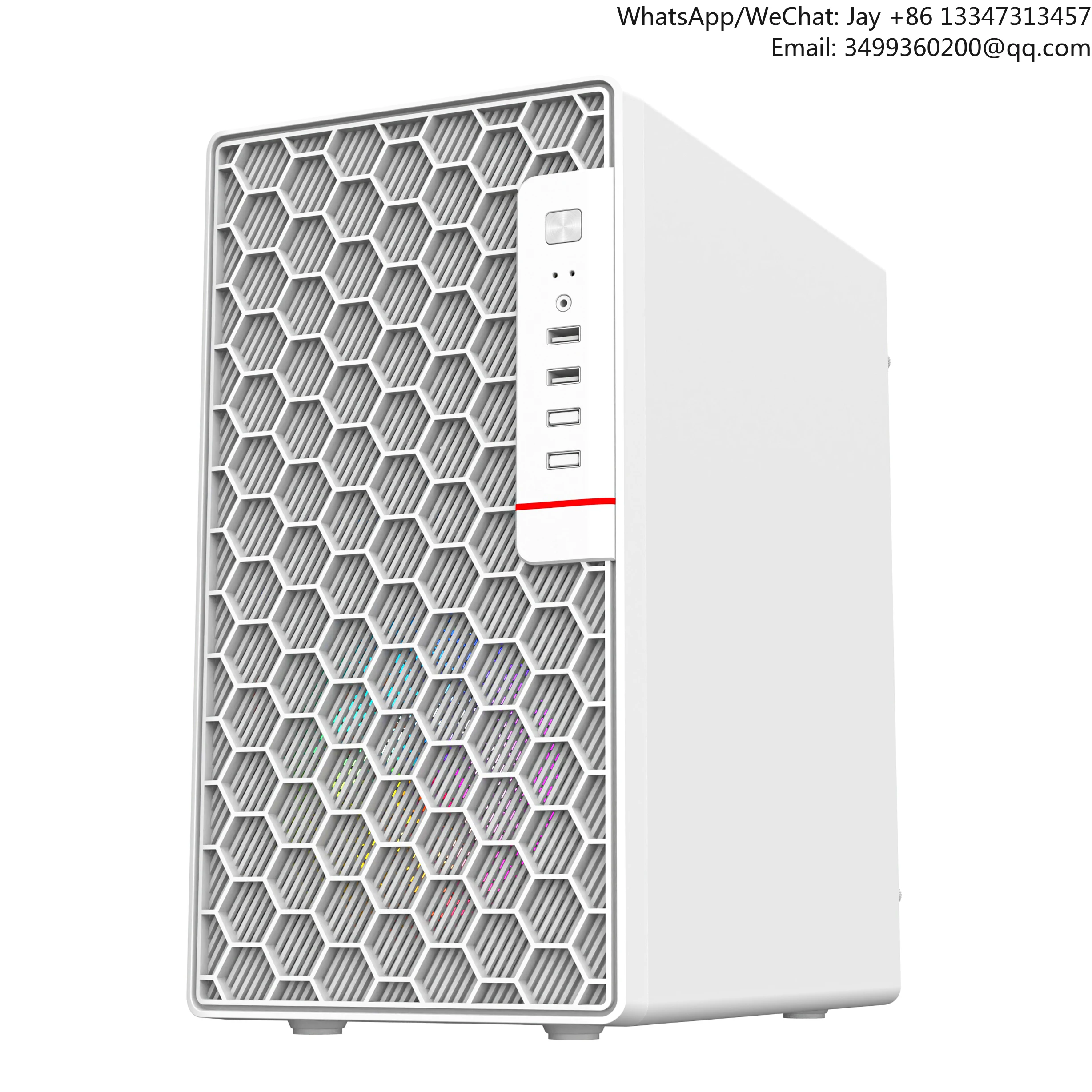 

High Quality Metal Mesh Panel PC Case Desktop Office Computer Case Micro ATX PC Case New Design Office Computer Cabinet
