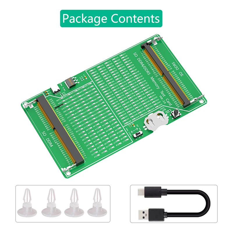 Laptop SO DDR4 DDR5 Memory RAM Test Card Diagnosis Adapter PCB Circuit Tester Tool with LED for Laptop Computer DDR4 DDR5 Memory