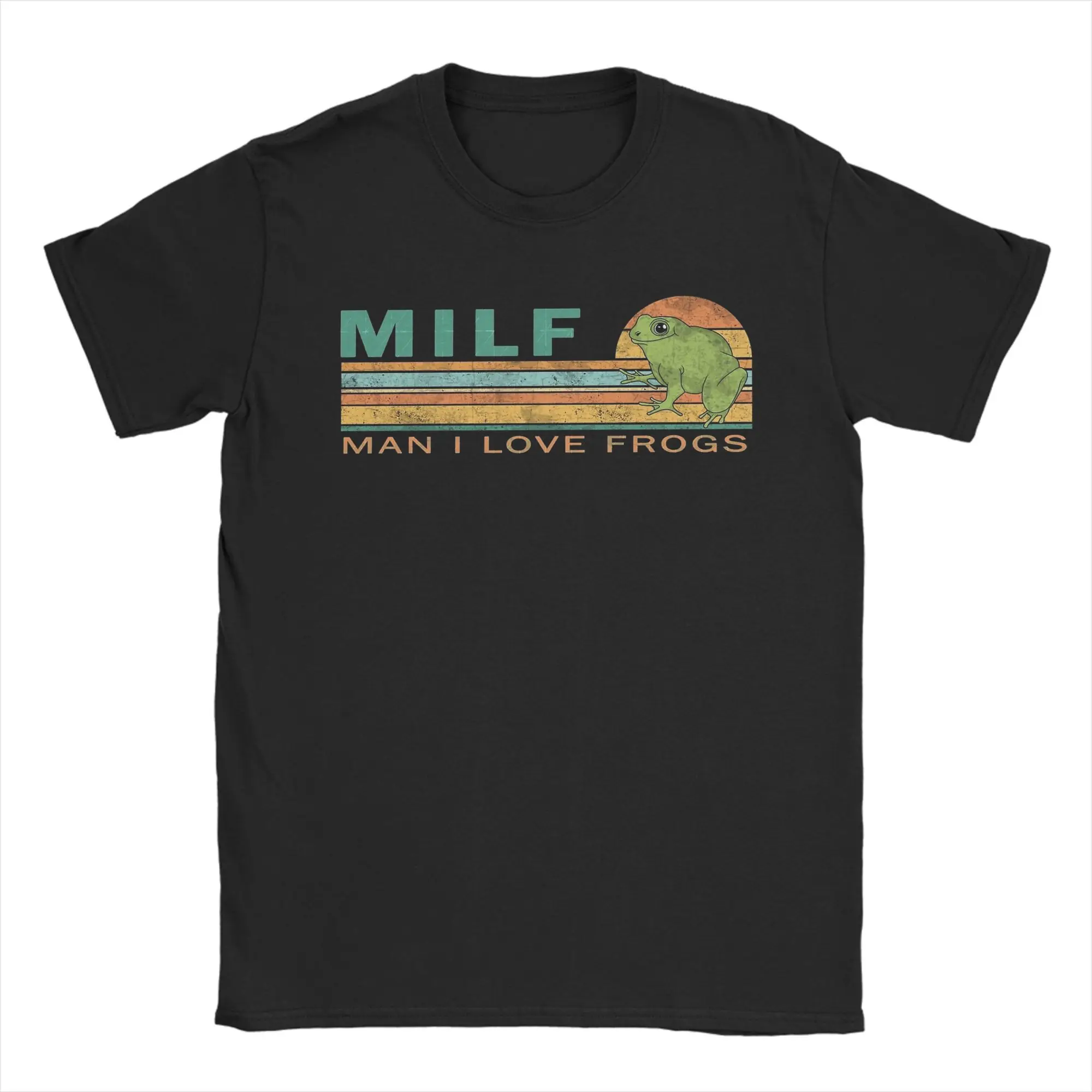 

MILF Man I Love Frogs T-Shirts for Men Vintage Cotton Tee Shirt Round Neck Short Sleeve T Shirts Adult Clothes