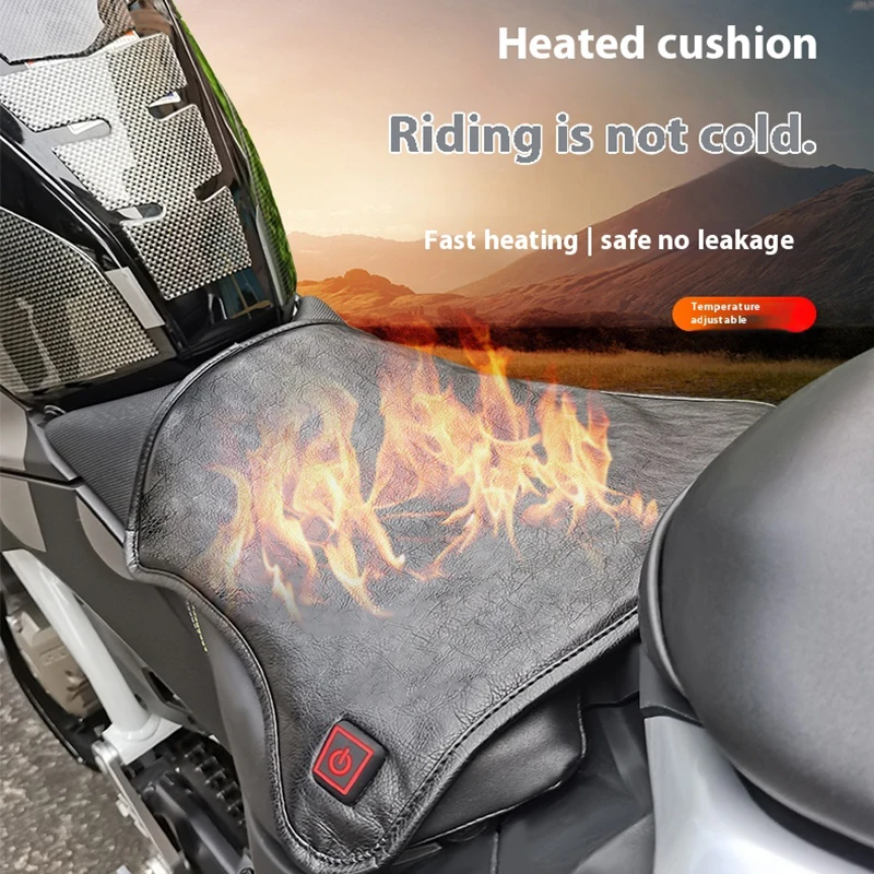 Universal Fit 12V Motorcycle Heated Seat Cushion Electric Heated Pad for Motorcycle Snowmobile ATV - Comfort in Cold Weath