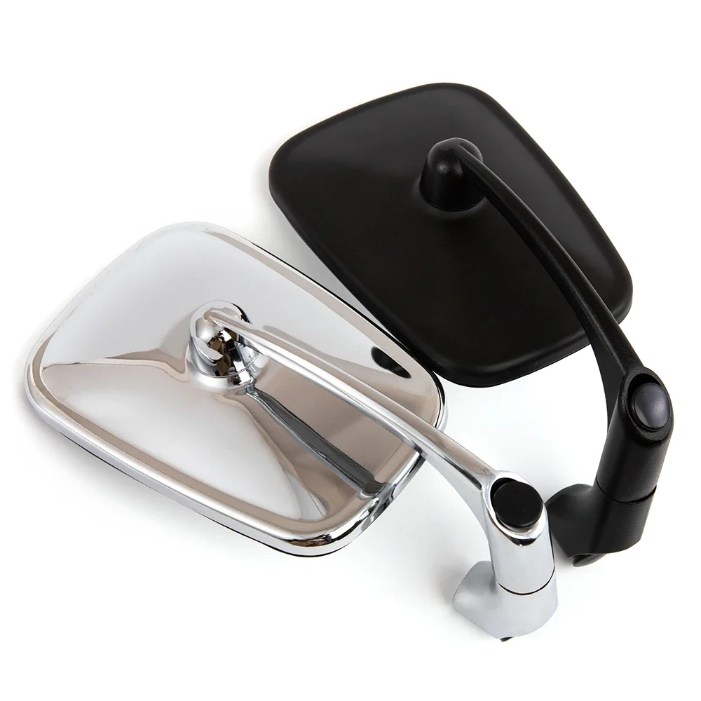 Universal Motorcycle Chrome/Black Retro Clear Lens Bar End Rearview Side Mirrors For Honda CG125 Cafe Racer Custom