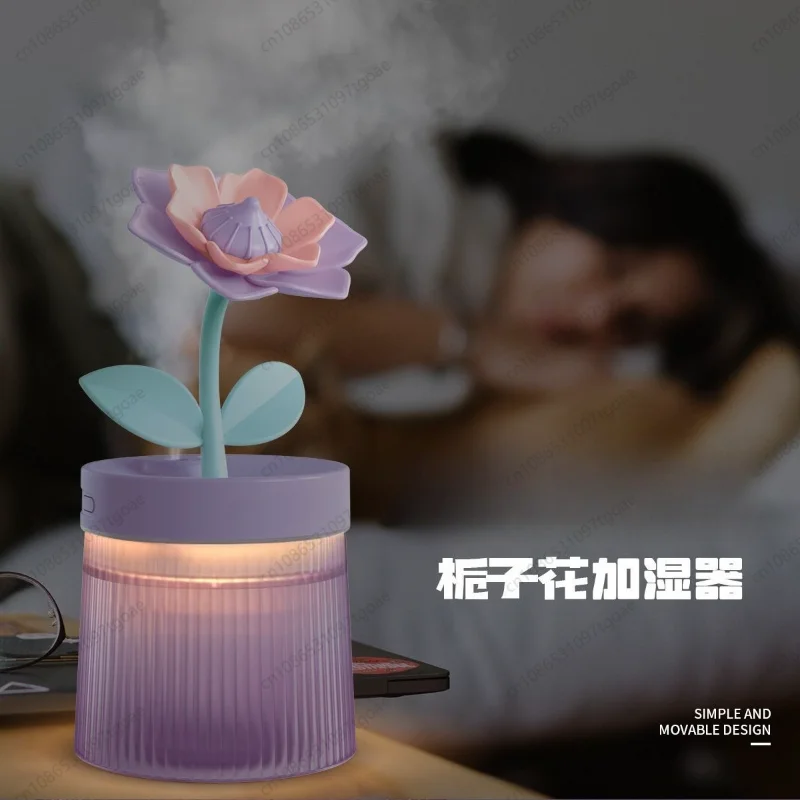 Portable Floral Mini Mist Humidifier USB Powered Quiet Desktop Spray Humidifier for Bedroom Car Office Dorm Household