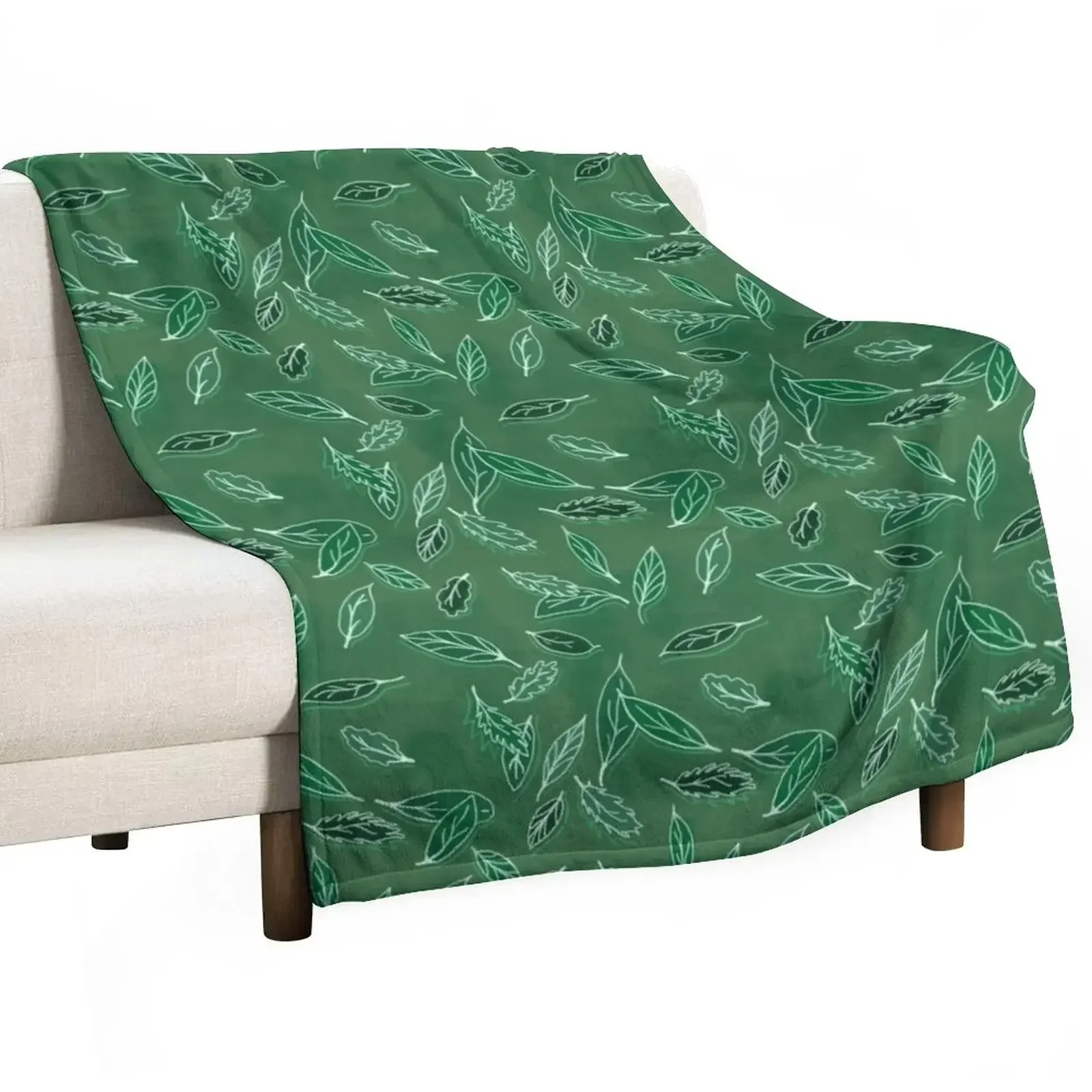 

Green Falling Leaves Throw Blanket funny gift Luxury Designer cosplay anime Blankets