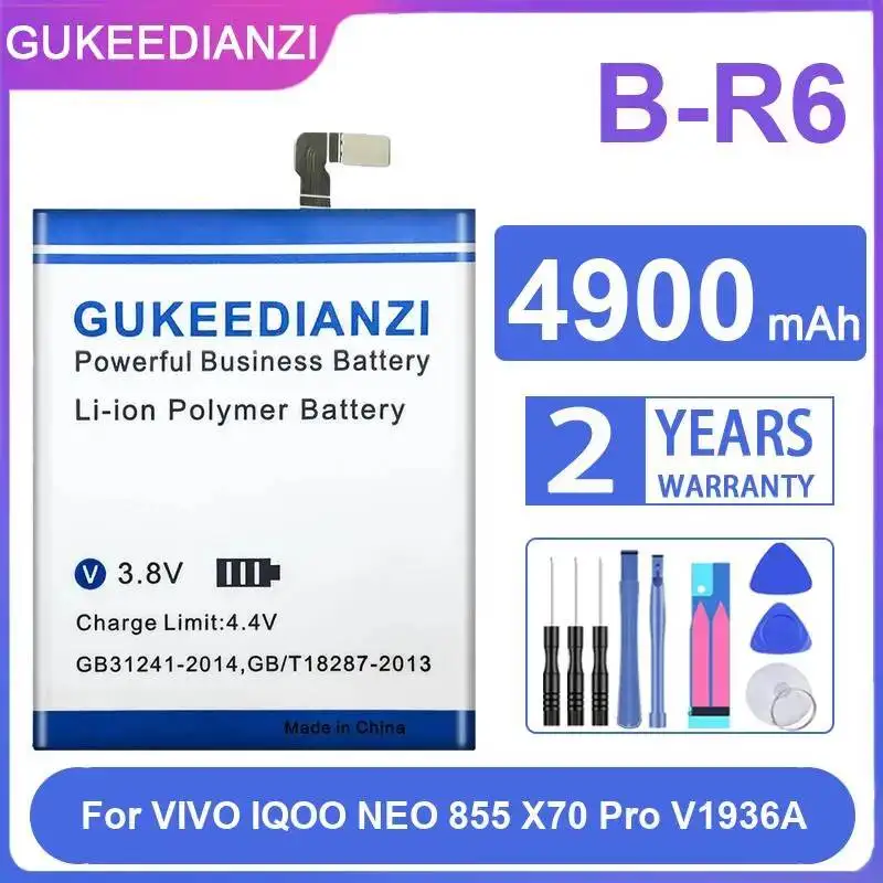

Long-Lasting High Compatibility B-R6 Mobile Phone Battery 4900Mah For Vivo Iqoo Neo 855 X70 Pro V1936A