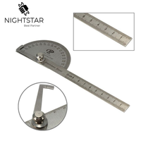 100mm Stainless Steel Angle Finder Rule Measure Machinist Tool Craftsman Rule Ruler Machinist Goniometer 180 Protractor