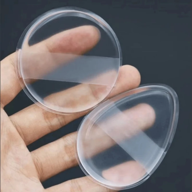 New 1/2Pcs Silicone Makeup Sponge Water-Based Crystal Jelly BB Cushion Puff Transparent Makeup Foundation Sponge Non-Absorbing