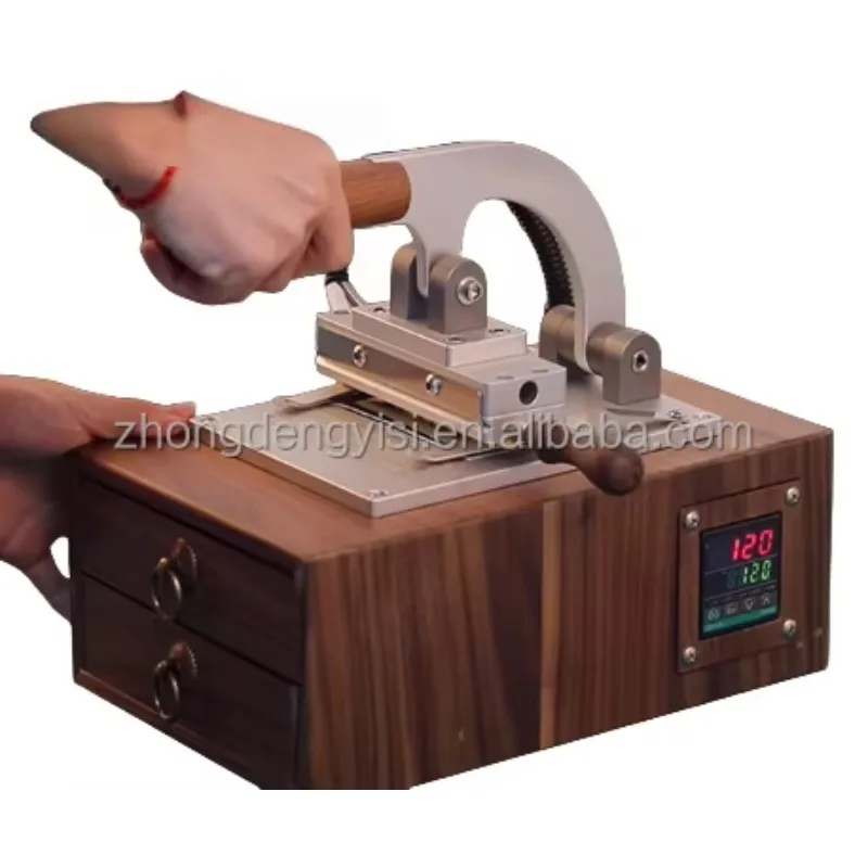 Manual Leather Embossing Heat Press Hot Stamping Machine For Wood PVC Paper Wallet With Custom Logo Stamp Branding