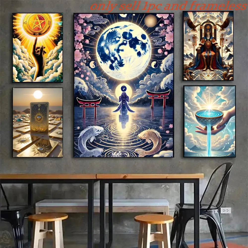 Tarot Fortune Telling Cards Art Poster HD Wall Art interior Hallway Home Decoration Holiday Gifts