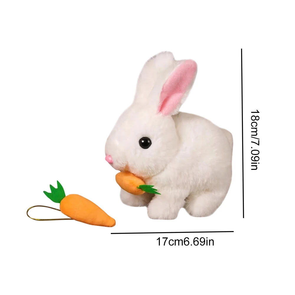 Cute Electric Rabbit with Carrot Interactive Electronic Pet Electronic Pet Rabbit Toy Birthday Gift for Kids
