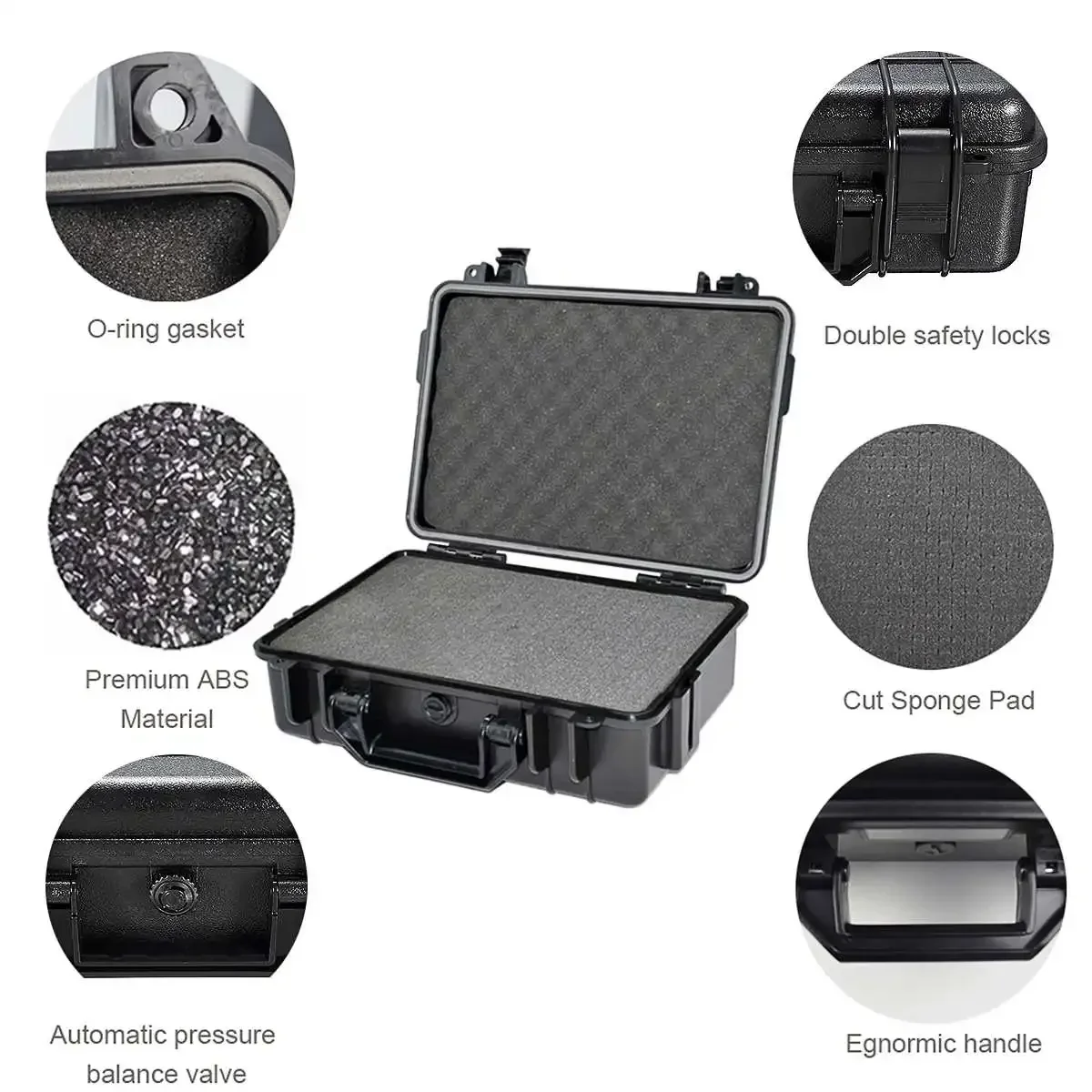 Waterproof Shockproof Tool Hard Case Sealed Box Camera Photography Electronic Equipment Storage Suitcase With Sponge