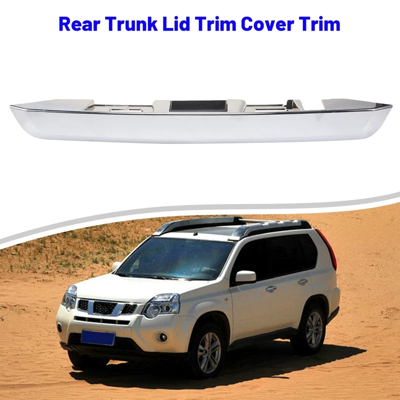 Car Silver Rear Trunk Lid Trim Cover Trim Trunk Lid Cover Trim Accessories for Nissan X-Trail XTrail T31 2008-2013