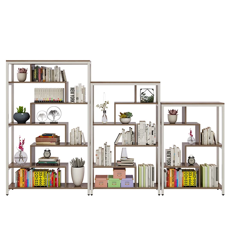 2021 new design modern creative corner library bookcase office furniture wooden bookshelf