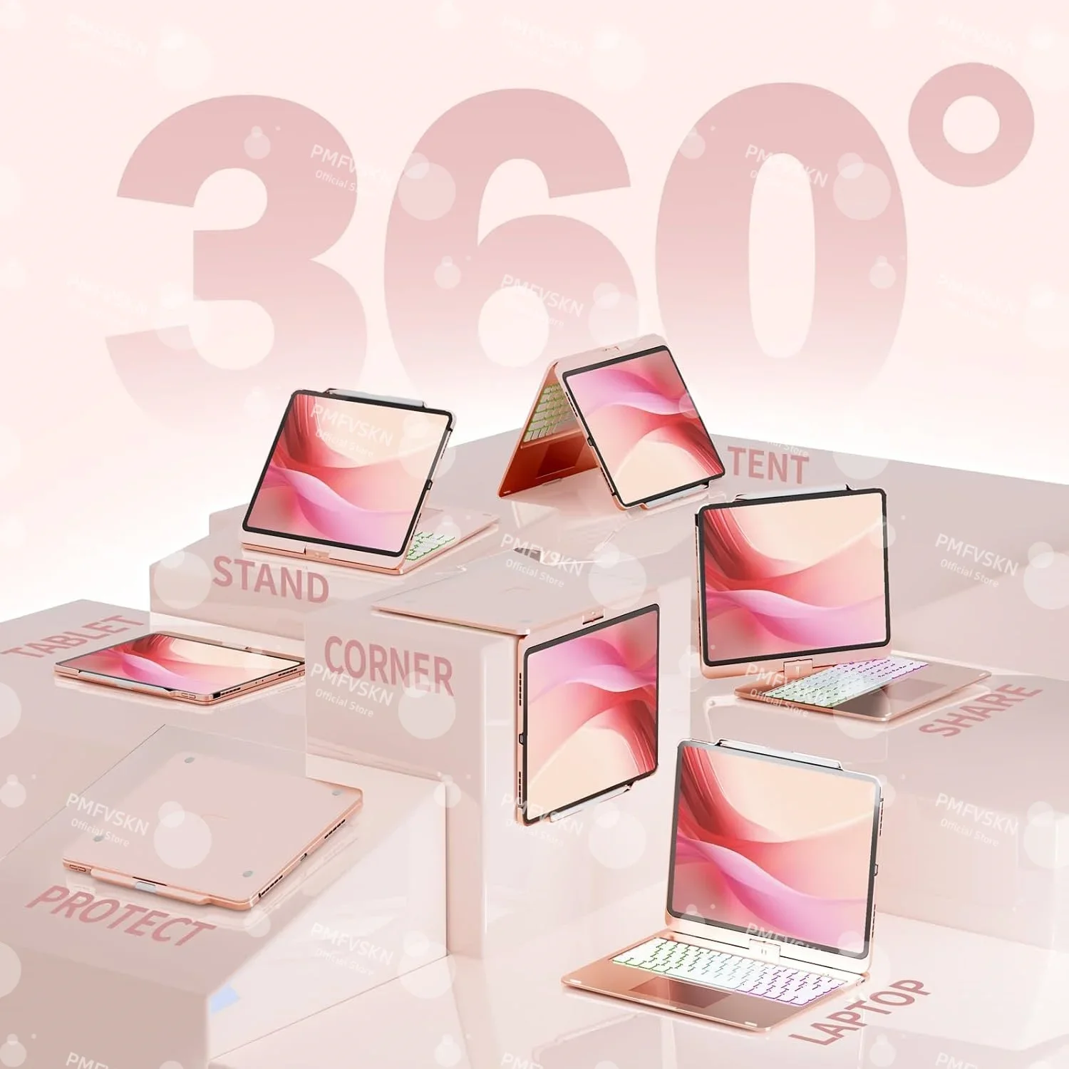 360° Magic Keyboard Case For iPad Air 5th 4th 11 13 M2 M3 iPad Pro 11 12.9 13 Tablet Cover Folio For iPad 11th A16 2025 10th Gen