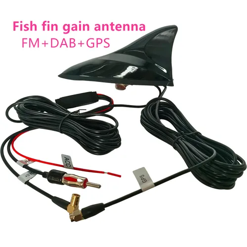 Antena de radio para coche Antena para coche Aleta de tiburón GPS, DAB, antena combinada FM Antena de amplificación de ganancia activa