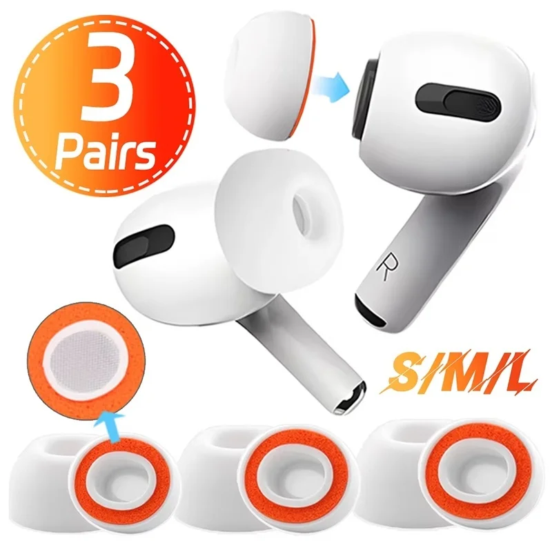 Embouts d'oreille en mousse à mémoire de forme pour AirPods Pro 1 2, embouts de remplacement en Silicone souple, adaptés aux AirPods Pro 2 1, coussinets d'oreille