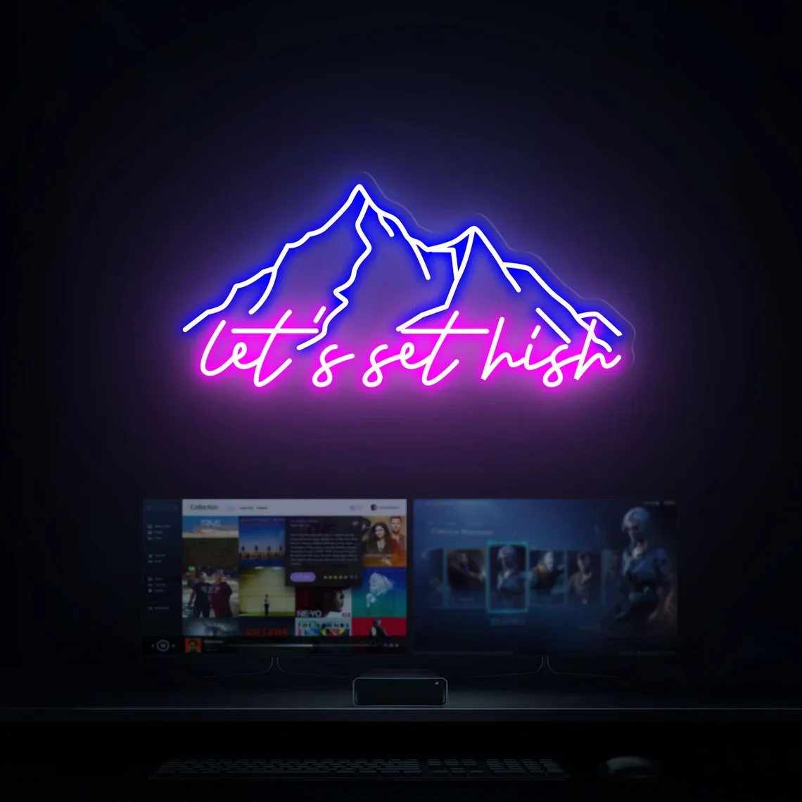 

Mountain Neon Sign Let's Set High Neon Sign Hiking Neon Sign Art Neon Sign Wall Decor Gifts For Her