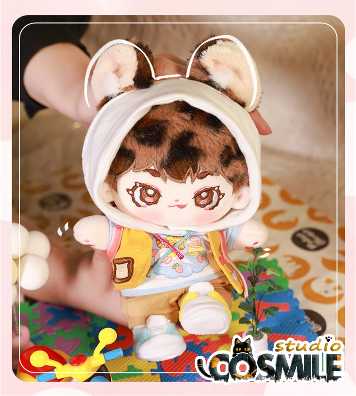 No Attributes Leopard Beast Ears Monster Cool Guy Stuffed Plushie Plush 20cm Doll Only Body Skeleton OM