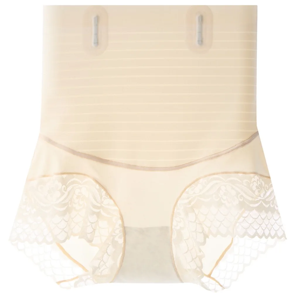 Bawełniane majtki modelujące po porodzie z wysokim stanem, koronkowe figi z kwiatowym wzorem, pas wyszczuplający, bielizna kontrolująca brzuch.