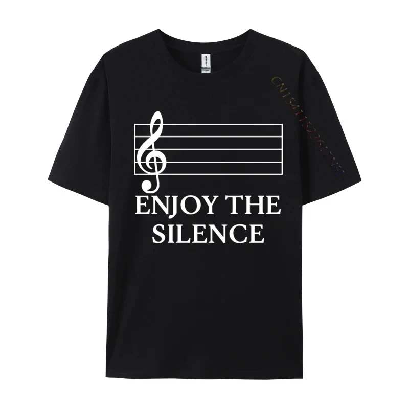 Enjoy The Silence Treble Clef Music Teacher Music Men's Funny Camisa Tops & Tees Autumn Cotton Fabric T-shirts Printing