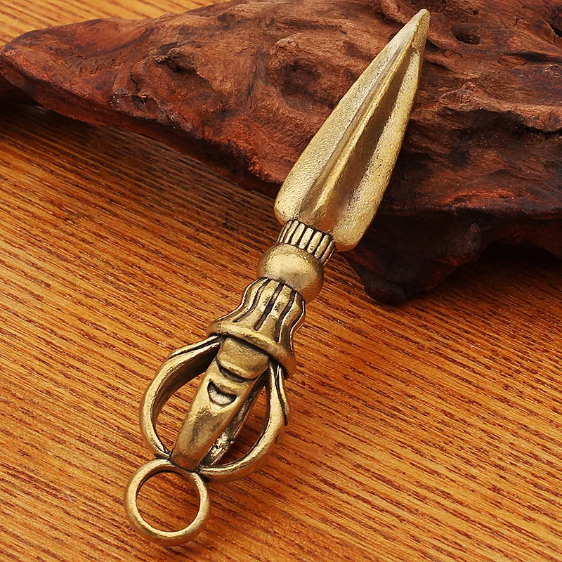 Brass Demon-Slaying Axe Cast Retro Pendant Accessory Hanging Decoration Vintage Cross Vajra Metal Craft