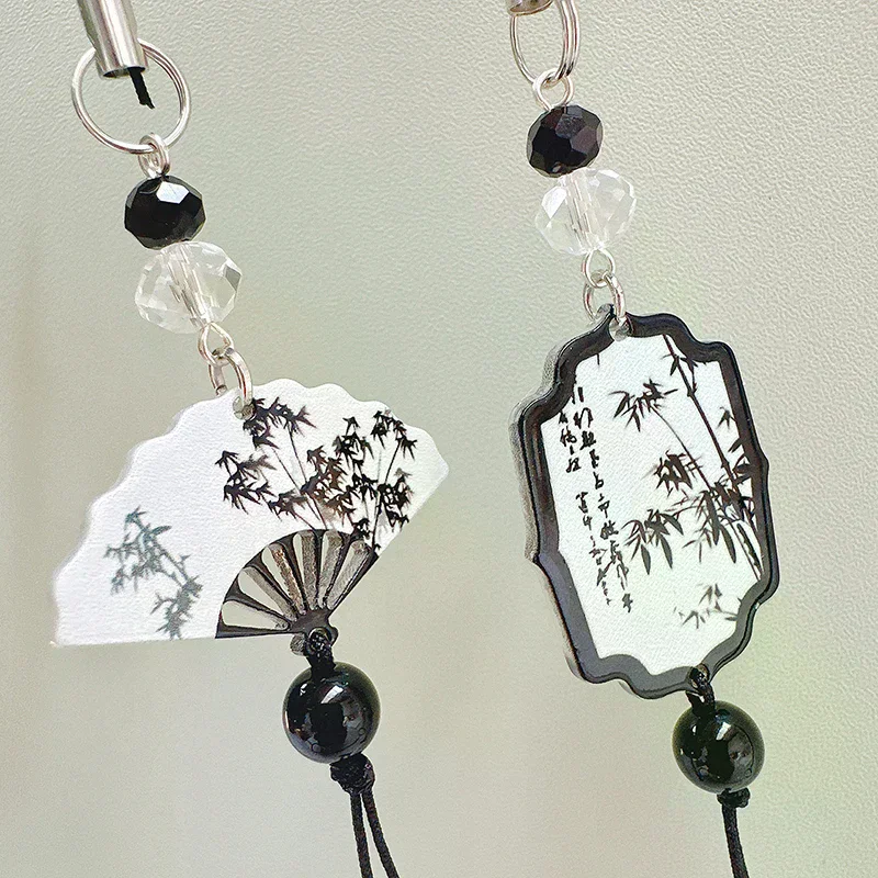Chinese Style Butterfly Pendant Anti-lost Cell Phone Lanyard DIY Handmade Vintage Tassel Key Chain Bag Hanging Jewelry Ornaments