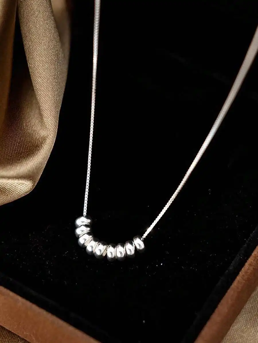 

Minimalist Bead Pendant Necklace Delicate Clavicle Chain Elegant Jewelry For Women