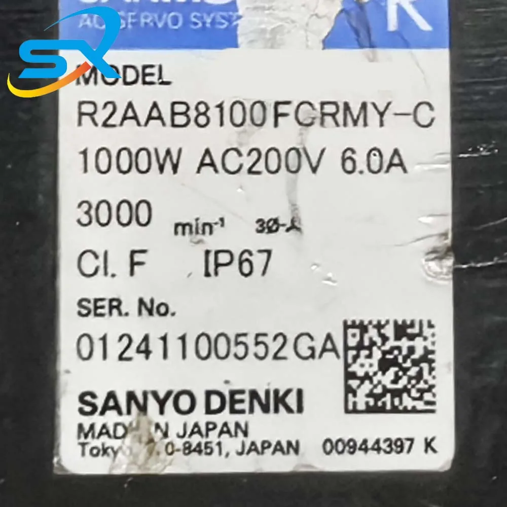 Sanyo AC Servo Motor R2AAB8100FCRMY-C 1000w Provide Factory Inspection Video Please inquire