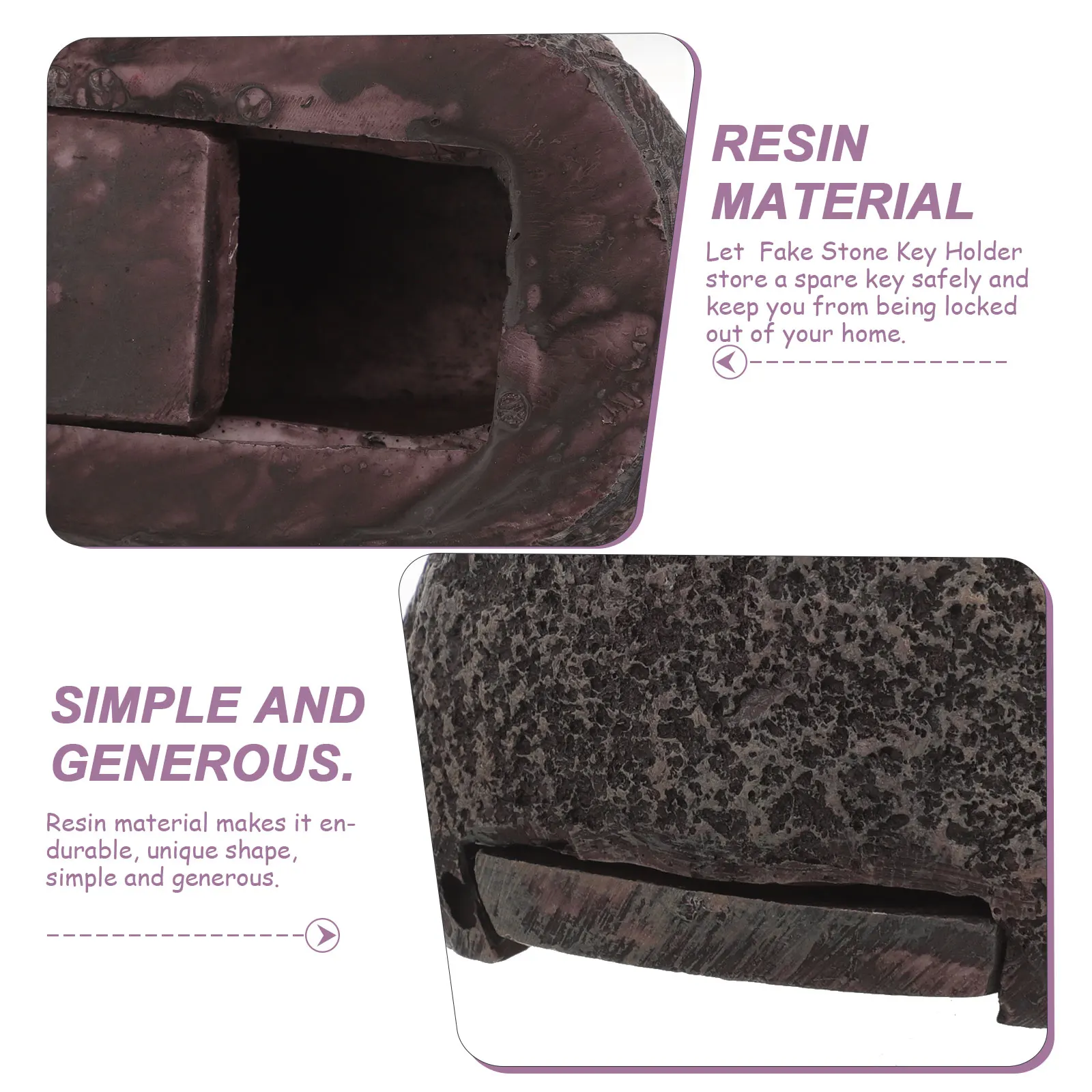 Stone Shape Resin Key Hider Outdoor Fake Rock Storage Box Garden Decorative Fake Rocks Faux Gadgets